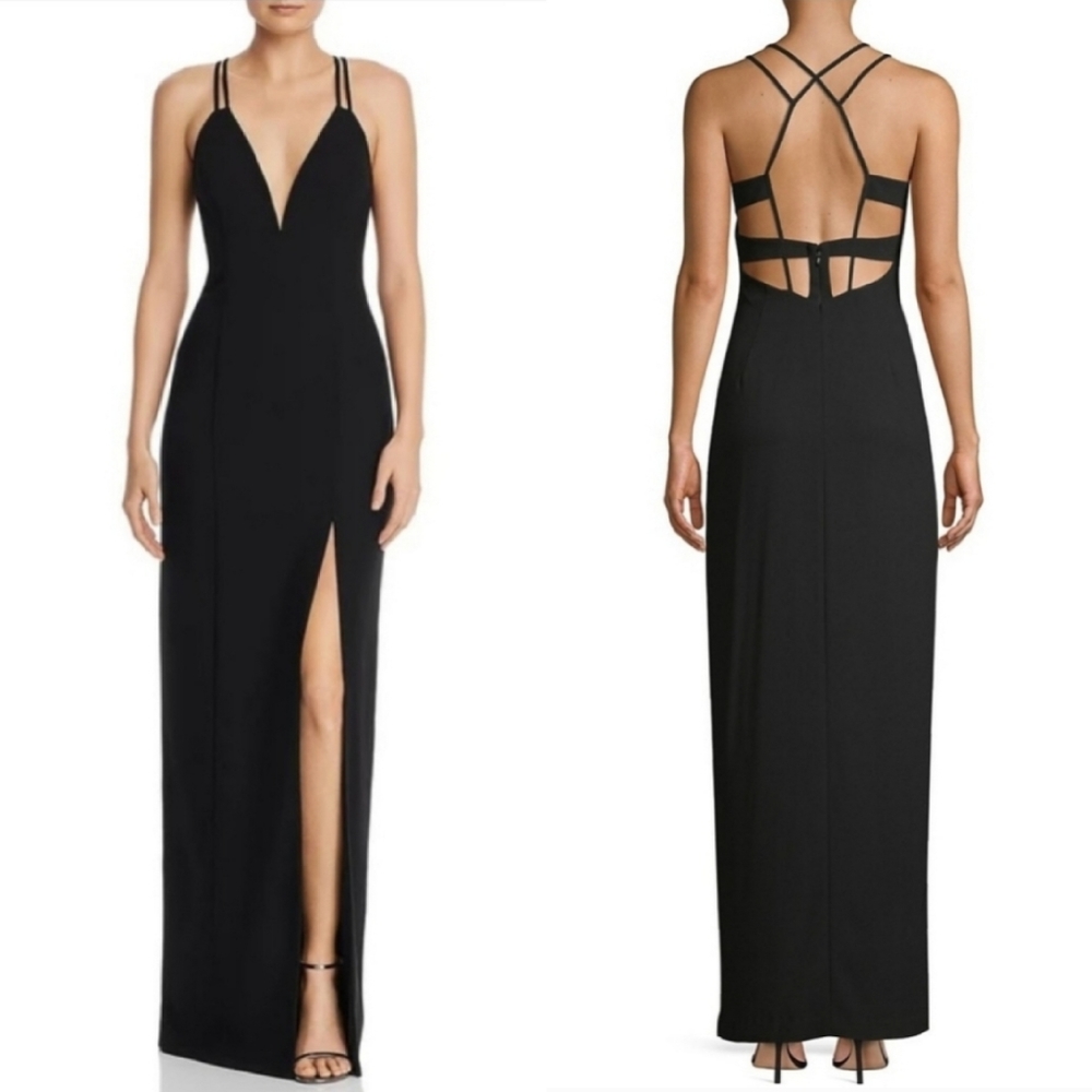 🔥Aidan Mattox Stunning Creep Slip Strappy Dress